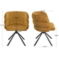 thumbnail image 5 of Hommoo 270° Swivel Accent Chair 2-Piece Chairs Set, Modern Chenille Upholstered Armchair with Metal Base, for Home & Office, Orange, 5 of 6