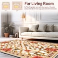 thumbnail image 2 of ODIKA 8'x10' Machine Washable Non-Slip Area Rug, Ornamental Vine Lattice with Symmetrical Blossom Rosettes High Traffic Rug, Peach, 228754, 2 of 7