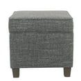 thumbnail image 2 of BenJara Textured Fabric Upholstered Wooden Ottoman with Lift Off Top, Gray and Brown, 2 of 2