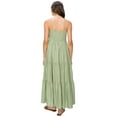 thumbnail image 3 of Cali1850 Women's XS~XL Lined Tiered Sleeveless Linen Flare Maxi Dress with Adjustable Spaghetti Strap, 3 of 6