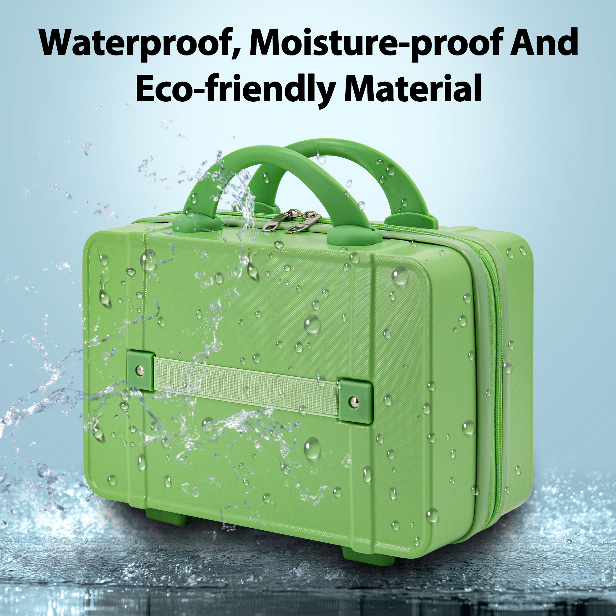 AzulHome 14" Green Carry-On Luggage - Lightweight & Durable ABS Hardshell, Compact Suitcase for Easy Travel