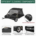 thumbnail image 3 of Senfot 42 Inch Regular Black Carbon Steel Tow Behind Lawn Sweeper with Detachable Leaf Bag Tractor Pull Yard Leaves Grass Pine Needle Garden Waste Cleaner, 3 of 7