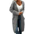 thumbnail image 2 of Uinagy Women's Autumn and Winter Mid-Length Cardigan Sweater, 2 of 4