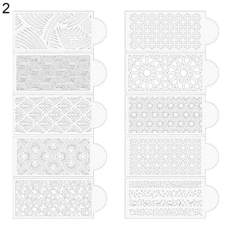 

Meizhencang 10Pcs/Set Cake Mold Hollow Out Heat Resistant PET Texture Embossing DIY Fondant Border Mold Baking Accessories