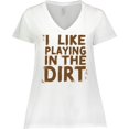 thumbnail image 3 of Inktastic I Like Playing in the Dirt Women's Plus Size V-Neck T-Shirt, 3 of 5