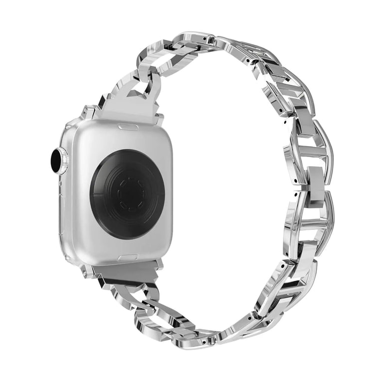 Stylish Stainless Steel Chain Watch Band for Apple Watch 40mm-45mm, Women’s Double Chain Apple Watch Strap – Pretty Straps™ main image 3