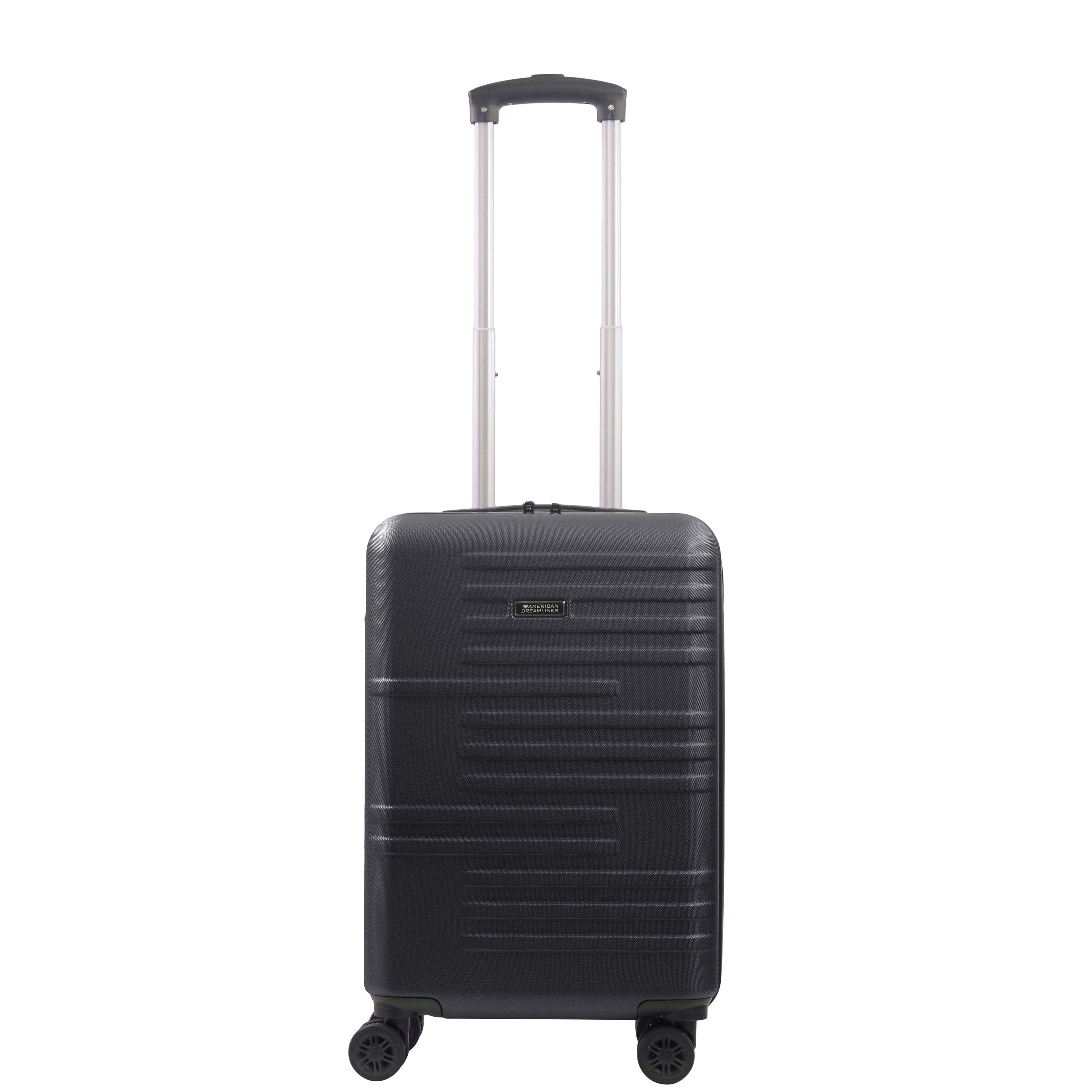 American Dreamliner 22.5 Inch Carry On Luggage, Hardshell Rolling Suitcase with Spinner Wheels, Black