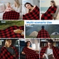 thumbnail image 5 of Rustic Checkered Cooling Blanket, Lightweight Breathable Summer Throw Blanket with Double Sided Cold Effect, Black Red Buffalo Plaid Picnic Beach Blankets Bed Sheet for Hot Sleepers 30"x40", 5 of 8