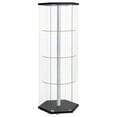 thumbnail image 1 of Armoire de Rangement Hexagonale en Verre Clair à 4 Tablettes Zahavah Noire, 1 of 5