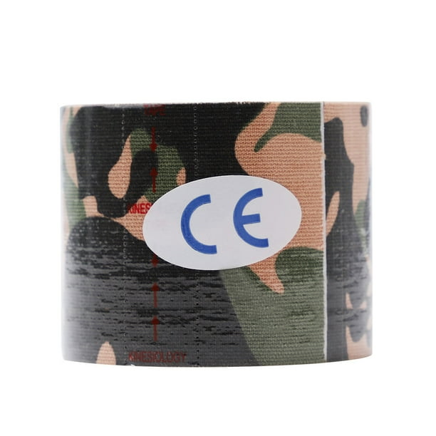 Greeniant Cinta muscular Cinta elástica de algodón Vendaje deportivo Cinta de autosoporte portátil Gimnasios en casa camuflaje verde 7.5 cm Greeniant OD001037-01