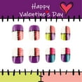 thumbnail image 5 of Valentine's Day Short Square Press On Nail with Lattice Heart Designs Glossy Acrylic False Nail Manicure For Women, 5 of 9