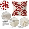 thumbnail image 4 of Set of 4 Pillow Covers 18x18 Red Rustic Linen Decorative Throw Pillow Covers Outdoor Modern Decor Square Cushion Covers for Patio Couch Sofa Bedroom Living Room (Red New), 4 of 6