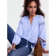 thumbnail image 5 of Scenario Women's and Women's Plus Smocked Neck Top with Lace Inserts, Sizes XS-4X, 5 of 6
