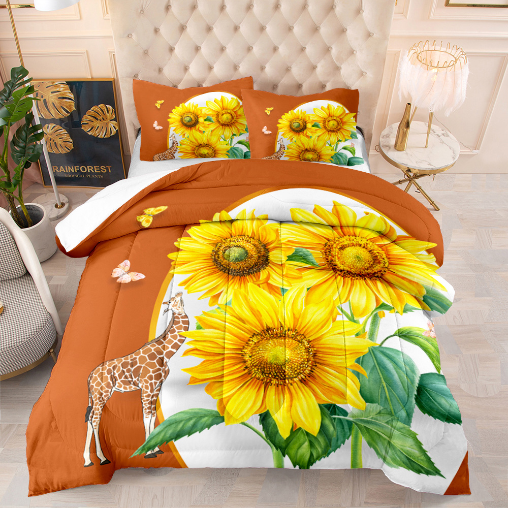 Sunflower Realistic Quilt Core Quilt Fresh Bedding Feather Silk Cotton