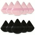 thumbnail image 4 of 10-piece Fan-shaped Powder Puff Set (2 Colors), Soft Velvet Makeup Puff, Beginner Facial Makeup Tool, 4 of 10