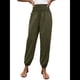 thumbnail image 3 of Pantalones de Verano Bohemios Informales de Negocios, Plisados, Elásticos, de Cintura Alta, de Pierna y con Bolsillos para Mujer. Verde XL, 3 of 10
