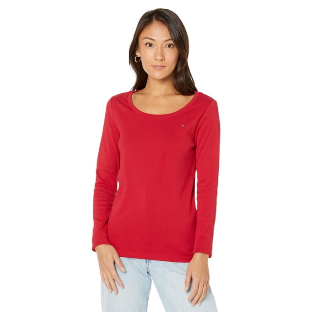 Camiseta de manga larga con cuello redondo Tommy Hilfiger Chili Pepper XS