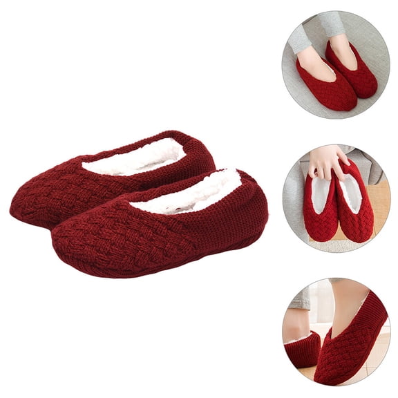 PBPBOX 1Pair Thick Fuzzy Winter House Socks with Anti Skid Grip and Breathable Material