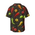 thumbnail image 2 of Fotbe Chili2 print Short Sleeve Button Down Shirts for Men Casual Summer Beach Wrinkle Free Shirt-Large, 2 of 7