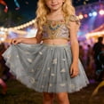 thumbnail image 2 of sususu Flower Girl Dresses Girls Ballet Dance Party Dress with Embroidered Sequin Star Feathers and Skirt Dress&nbsp;Up Clothes for Girls, 2 of 6