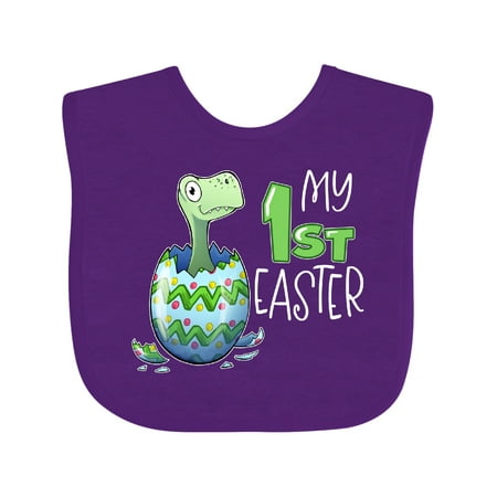 

Inktastic My 1st Easter Dinosaur Hatching Easter Egg Gift Baby Boy or Baby Girl Bib