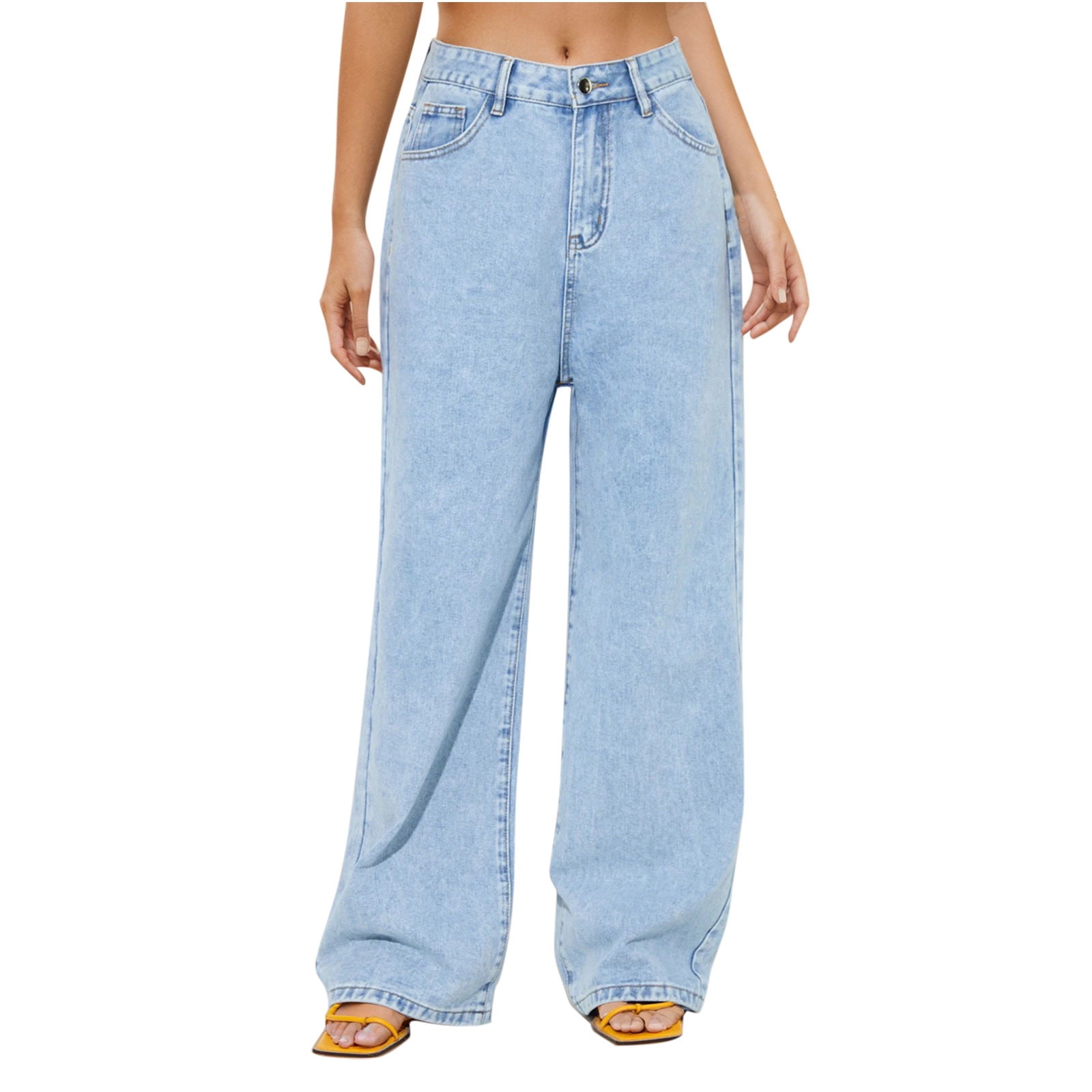 2024 Women's Extra Wide Leg Jeans High Waistled Palazzo