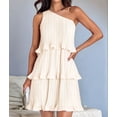 thumbnail image 4 of Women'S Summer Sleeveless Mini Dress Boho One Shoulder Ruffle Tiered Layered Flowy A Line Dresses Color XL, 4 of 9