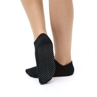 Topbathy Socks for Women Cotton 2 Pairs Black for Barre Classes
