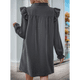 thumbnail image 5 of Vestido de Mujer de Larga con Cuello Alto Holgado y Costuras con Volantes Gris Oscuro XL, 5 of 9