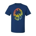 thumbnail image 2 of Tropical Palm Trees Silhouettes with Sunset | Mens Pop Culture Graphic T-Shirt, Royal, 4XL, 2 of 4