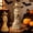 White, variant on Halloween LED Witch Skull Lamp Decor, Resin Stacked Skull Witch Statue for Table Mantel Porch Indoor Outdoor Accent