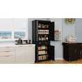 thumbnail image 6 of DUOSONG 71" Kitchen Pantry Storage Cabinet , With 4 Doors, Drawer, 2 Adjustable Shelves, Freestanding Cupboard For Dining Room Living Room, Laundry-Black Black MDF Dining Servers, Sideboards & Buffets, 6 of 9