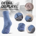 thumbnail image 4 of Mqamex 6-Pair Unisex Plush Mid-Crew Socks with Non-Slip Grip, Cloud-Like Soft Fleece Lined Winter Socks in Muted Colors, Cozy Thermal House Socks for Home & Office, 4 of 6