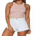 thumbnail image 1 of PENGXIANG Women Basic Knit Summer Sleeveless Stretch  Neck Crop Tank Tops, 1 of 6