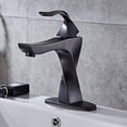 thumbnail image 1 of Grifo de baño elegante de latón, grifo mezclador monomando contemporáneo con diseño silencioso, adecuado para baño, cocina, lavabo, guardarropa (1 unidad), 1 of 4
