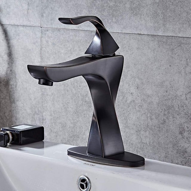 Grifo de baño elegante de latón, grifo mezclador monomando contemporáneo con diseño silencioso, adecuado para baño, cocina, lavabo, guardarropa (1 unidad)