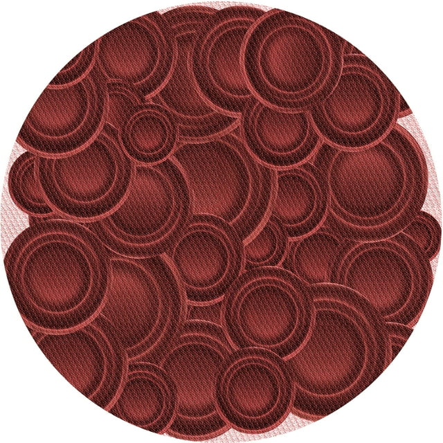 Ahgly Company Tapis d'Intérieur Lavable en Machine Carré Rouge Pamplemousse, 3 Pieds Carré