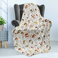 thumbnail image 3 of Botanical Throw Blanket, Autumn Season Pattern of Woodland Botany Plants Leaves in Brown Color Palette, Flannel Fleece Accent Piece Soft Couch Cover for Adults, 50" x 70", Eggshell White, by Ambesonne, 3 of 4
