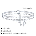 thumbnail image 2 of Pulsera Ursteel para tobillo bañada en plata con inicial P ajustable, 2 of 7