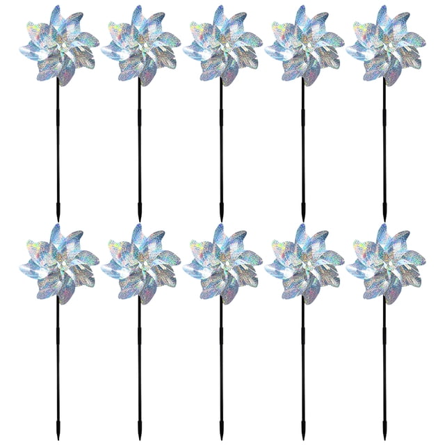 Molino Viento Repelente de Pájaros Cgtredaw 8 Piezas Plata