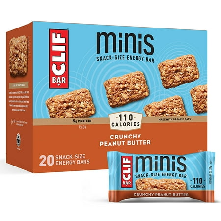 CLIF BARS Mini Energy Bars Crunchy Peanut Butter Organic Vegetarian Kosher 0.99 oz. Snack Bars (20 Count)