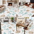 thumbnail image 6 of Seahorse Coral Shell Washable Living Room Rugs 6'x9', Starfish Ocean Low Pile Throw Large Area Rug Non-Slip Sturdy Edge Binding Carpet for Dining Room Kitchen Office, 6 of 9