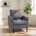thumbnail image 3 of HOMCOM Fauteuil d'Appoint Moderne Rembourré avec Poches Latérales, Gris Foncé, 3 of 10