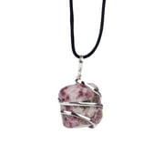 Lepidolite Healing Crystal Necklace - October Birthstone - 18-22 Inch Adjustable Cord - With a Premium Carrying Pouch - Best Gifts for Moms
