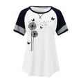 thumbnail image 4 of T-shirts pour Femmes, Mode Décontractée Imprimée, Col Rond, Manches Courtes, Chandail-Over, T-Shirt Blanc L, 4 of 4