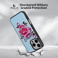 thumbnail image 5 of for iPhone 16 Plus Floral Pattern PU Leather + TPU Magnetic Wireless Charging Case, Classic Shock Absorbing Ultra Slim Drop Protective Anti-Scratch Lightweight Women Back Cover, Sky Blue, 5 of 8