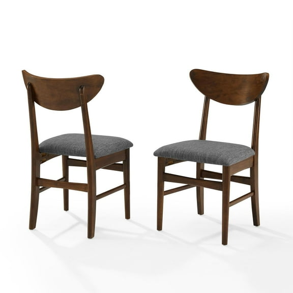 Maykoosh Artisanal Artistry 2 Piece Wood Dining Chairs with Upholstered Seat Mahogany - 2 Wood Back Chairs - 41.25"D x 41.25"W x 29.25"H, Solid Back