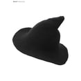 thumbnail image 2 of BadPiggies Halloween Wool Witch Hat Costume Accessory Sheep Wool Witch Hat Cosplay Party (Black), 2 of 6