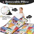 thumbnail image 3 of Multicolor Cat Head White Pattern Teens Toddler Nap Mat with Pillow, Sleeping Mat Bag for Preschool Daycare 50"x20", 3 of 6