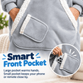 thumbnail image 3 of LuckyApr Wearable Blanket,Hoodie Blanket Oversized Sherpa Blanket for Adult(Gray), 3 of 8